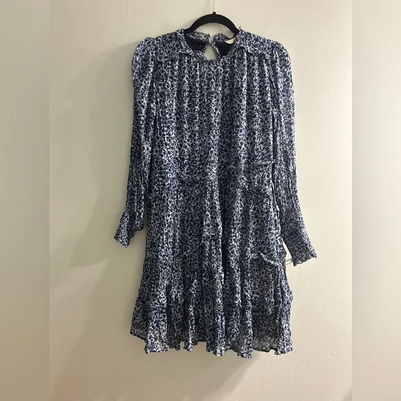 Boden Blue Print Ruffle Open Back Mini Dress - Picture 8 of 11